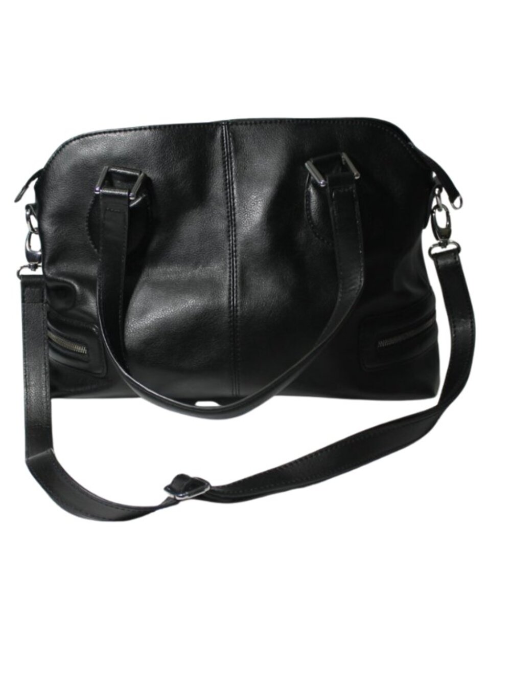 Danier Black Genuine Leather Handbag Shoulder Bag with Adjustable Strap